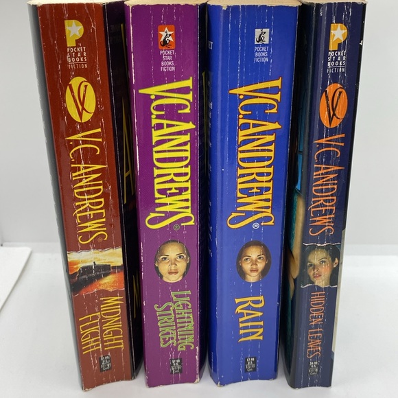 V..C. Andrews 4 Book Bundle Hidden Leaves Rain Midnight Flight Lightning Strikes - Picture 11 of 15